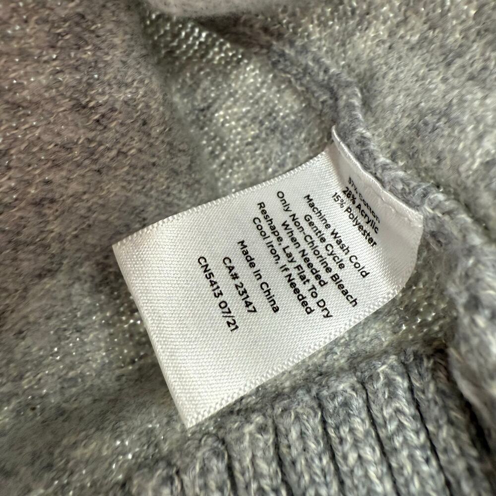 Talbots Size Medium Petite Gray Pullover Sweater … - image 4